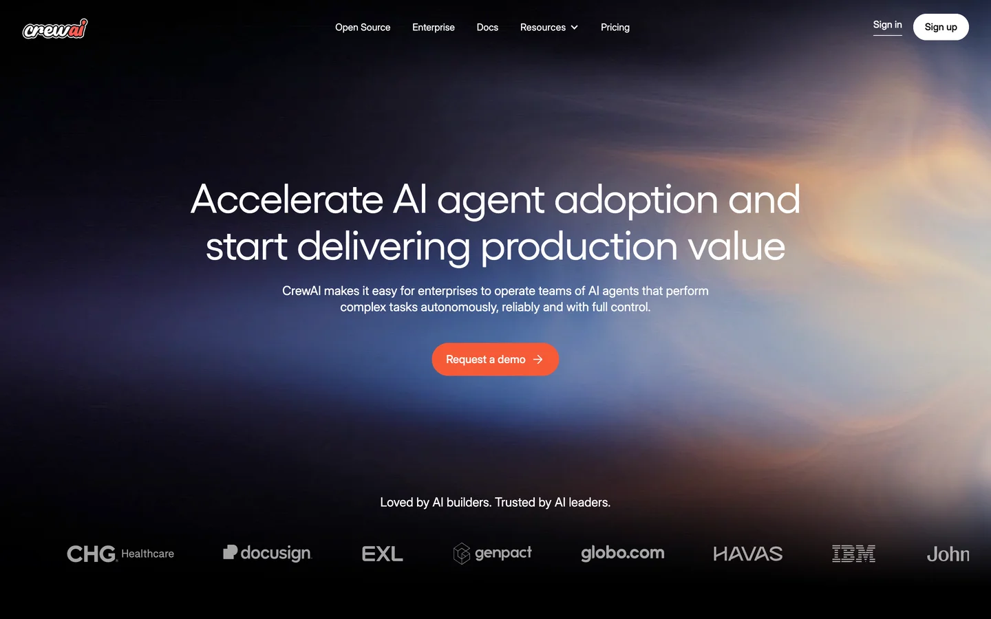 CrewAI homepage