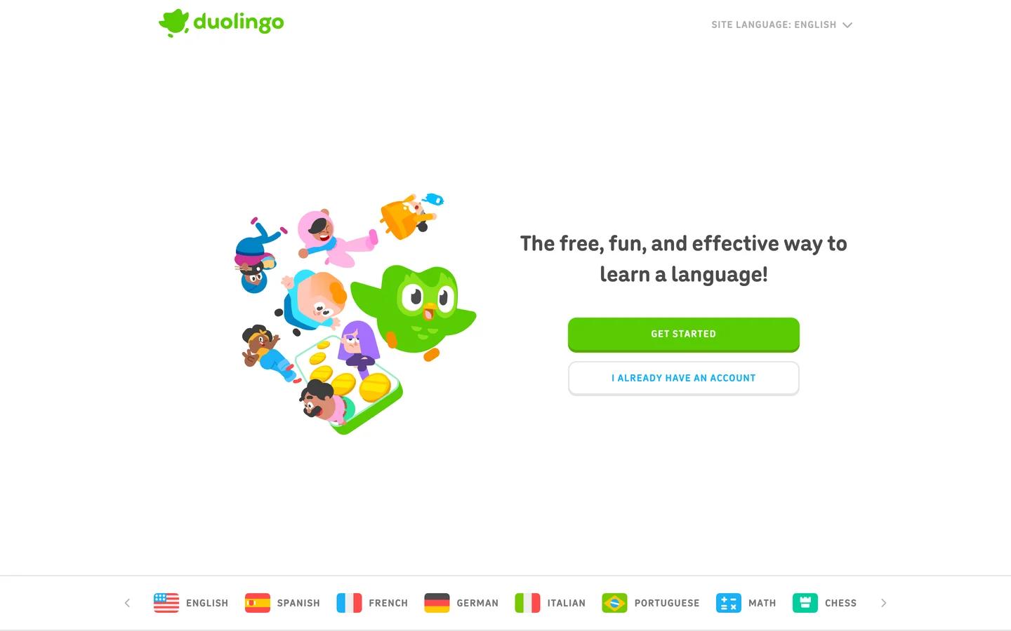 Duolingo homepage