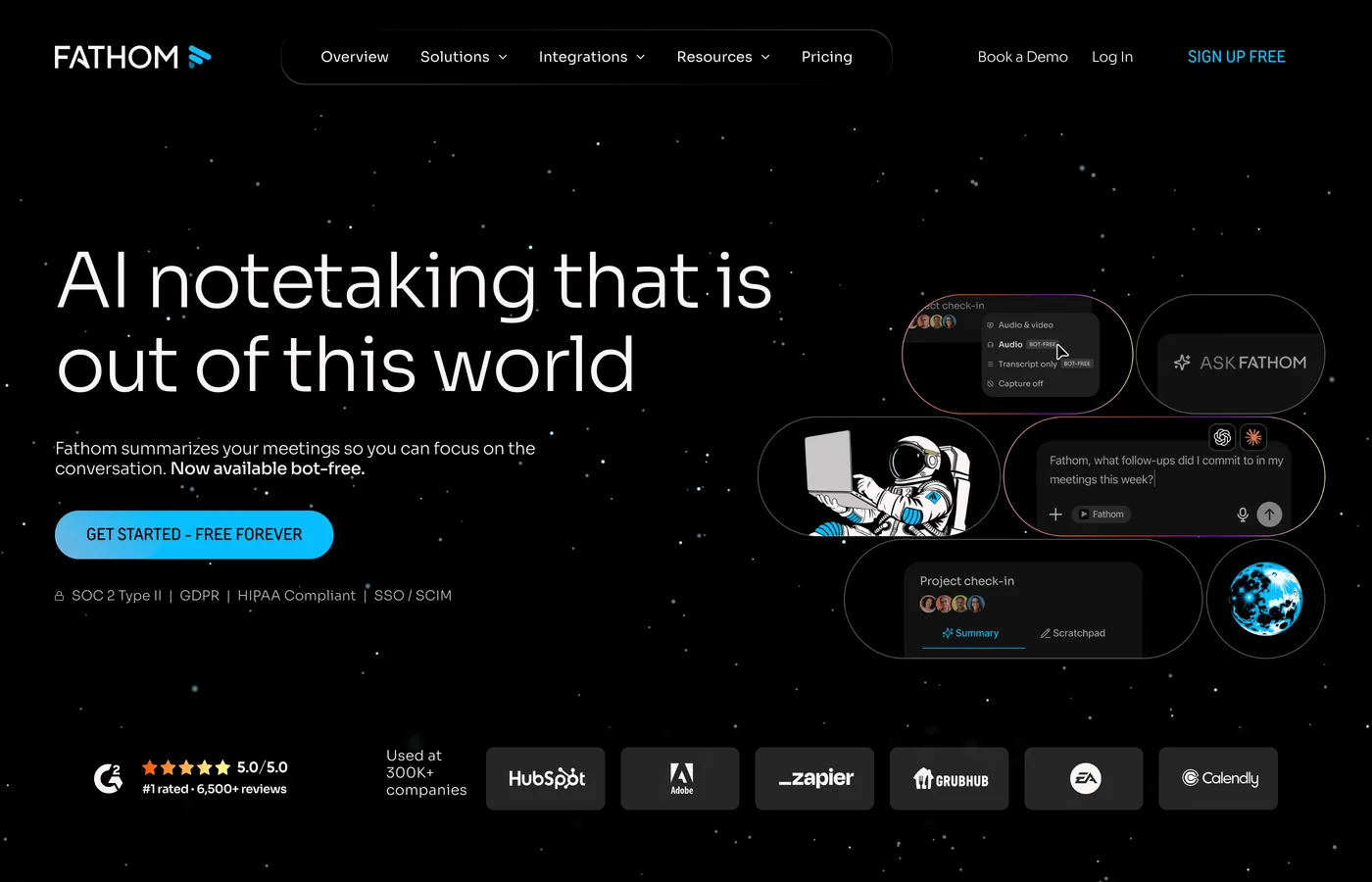 Fathom homepage