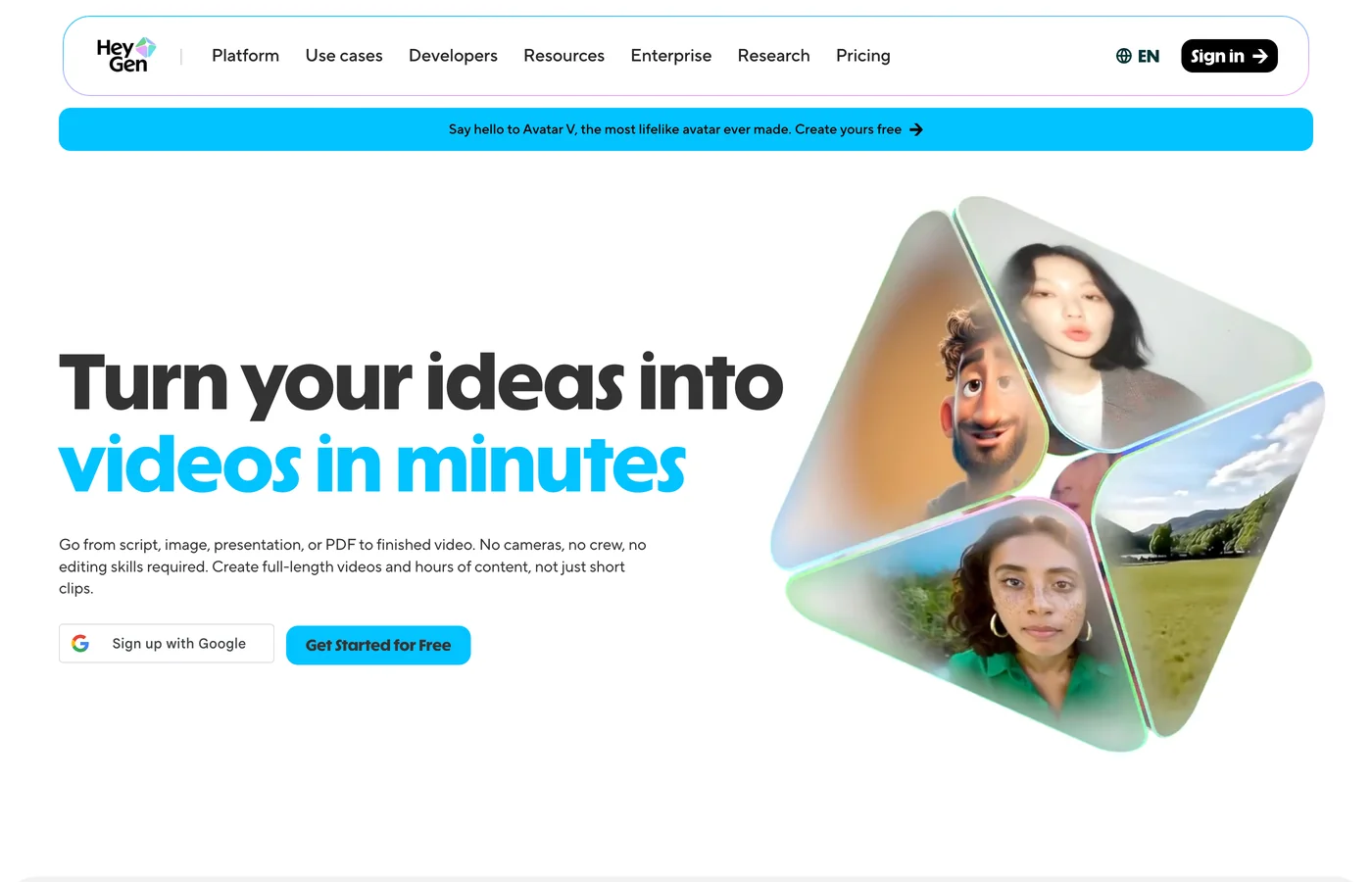 HeyGen homepage
