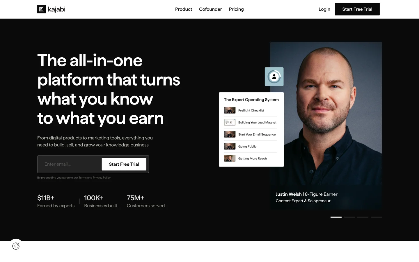 Kajabi homepage