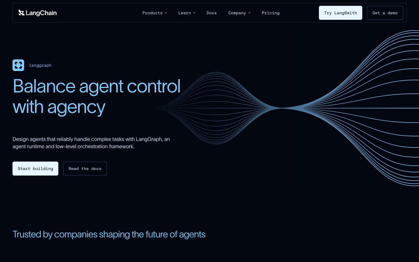 LangGraph homepage