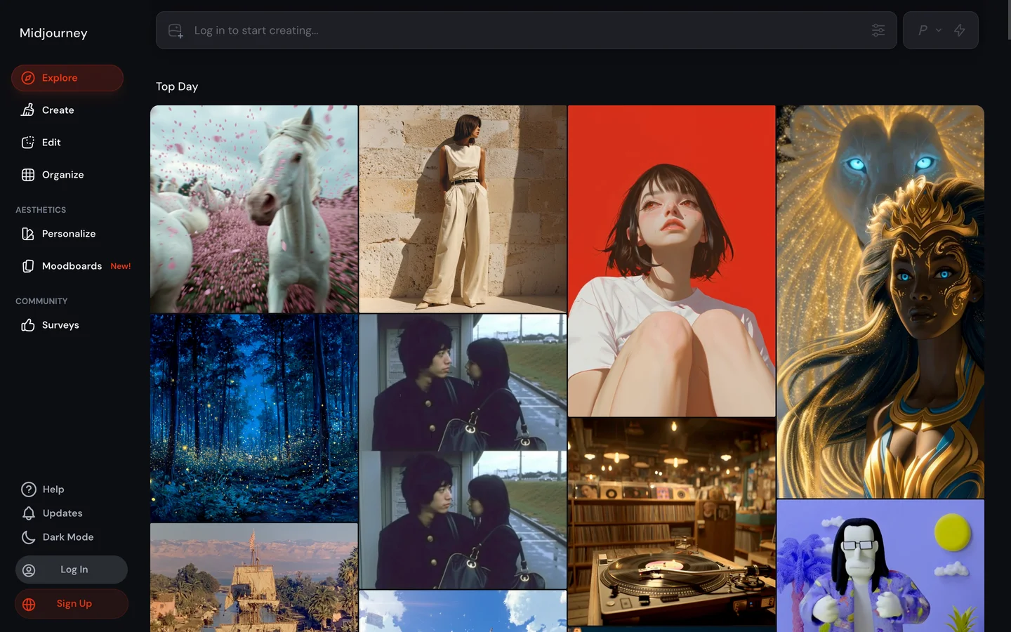Midjourney homepage