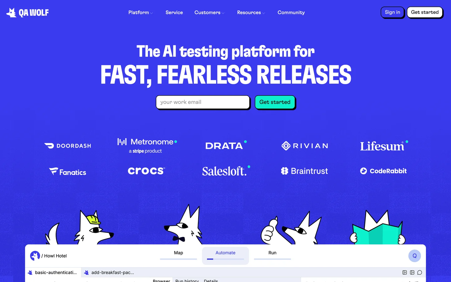 QA Wolf homepage