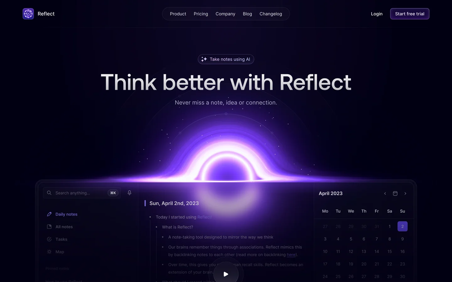 Reflect homepage