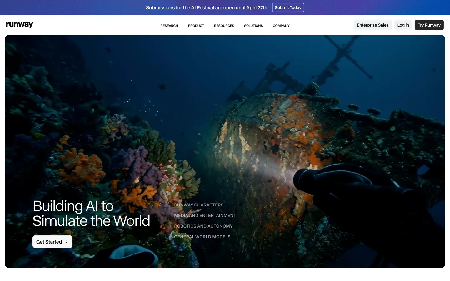 Runway homepage