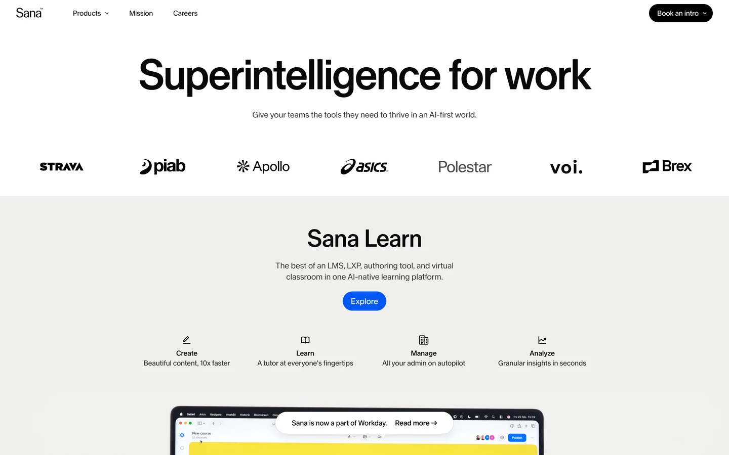 Sana homepage