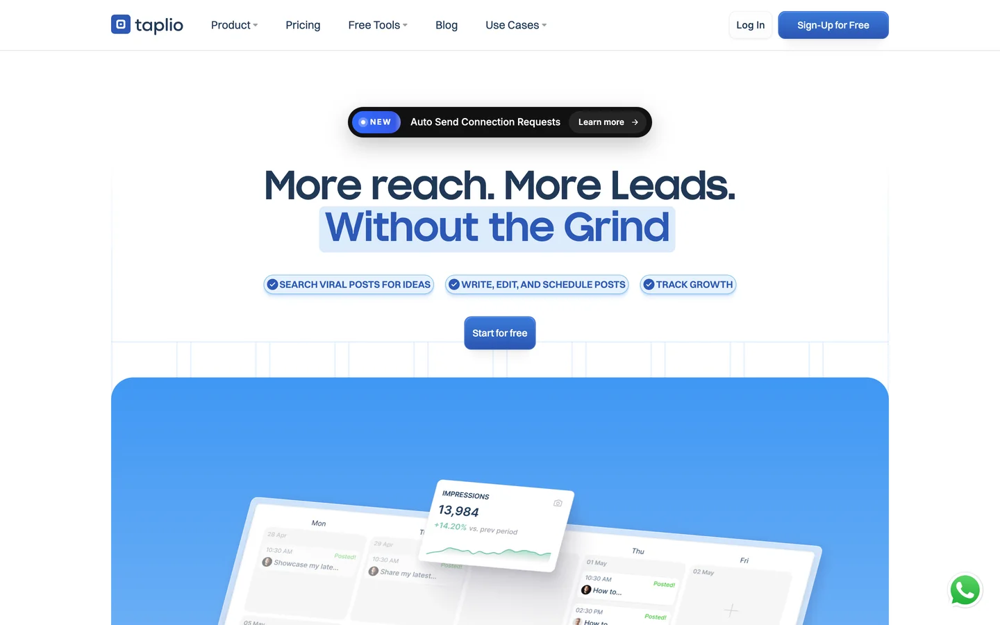 Taplio homepage