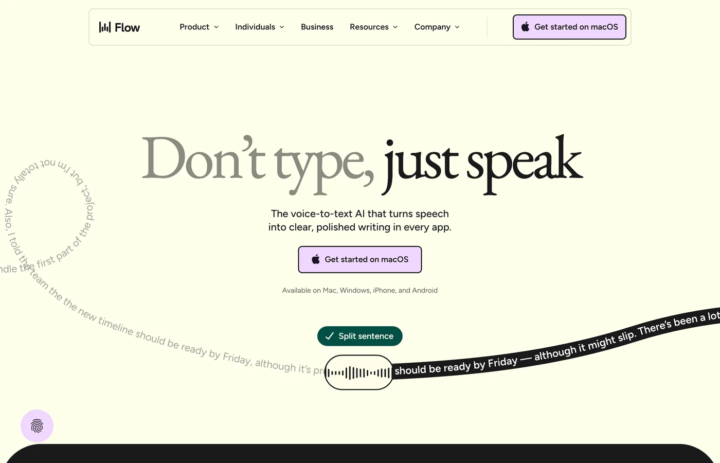 Wispr Flow homepage